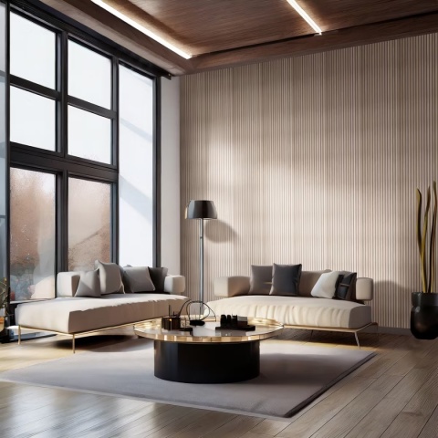 Panel akustyczny Akupanel | 300 Dąb Klasyczny (Beżowy Filc)