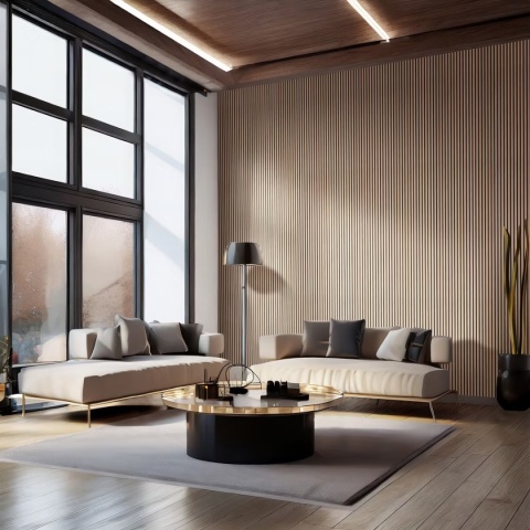 Panel akustyczny Akupanel | 300 Dąb Klasyczny Czarny Filc